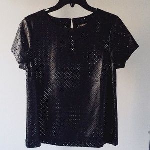 Black Faux Leather Top